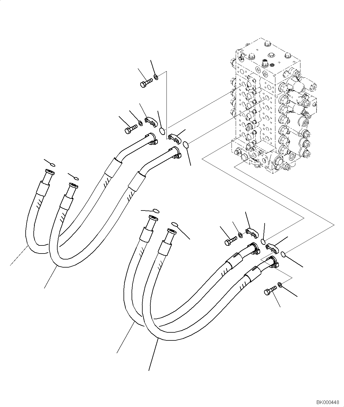 Komatsu parts book diagram for PC240NLC-11 S/N K70001-UP: ARM AND BUCKET PIPING, FOR 2-PIECE BOOM