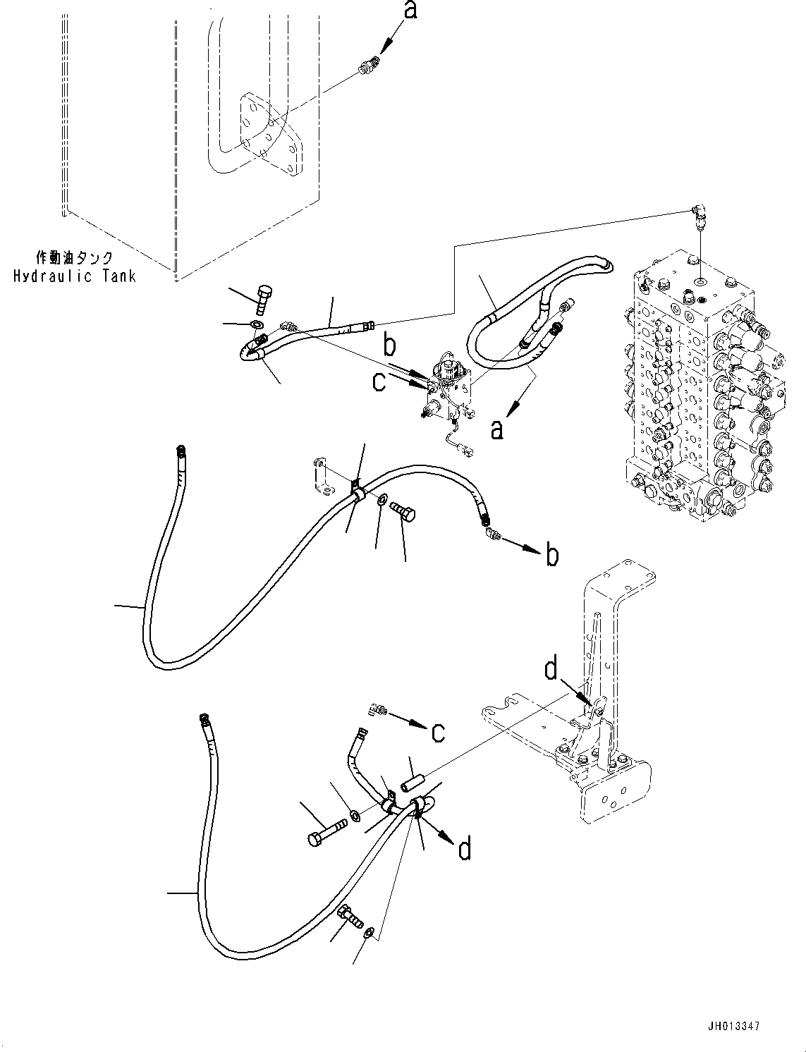 Komatsu parts book diagram for PC240NLC-11 S/N K70001-UP: QUICK COUPLING PIPING, WITH 2-ADDITIONAL ACTUATOR PIPING, PIPING