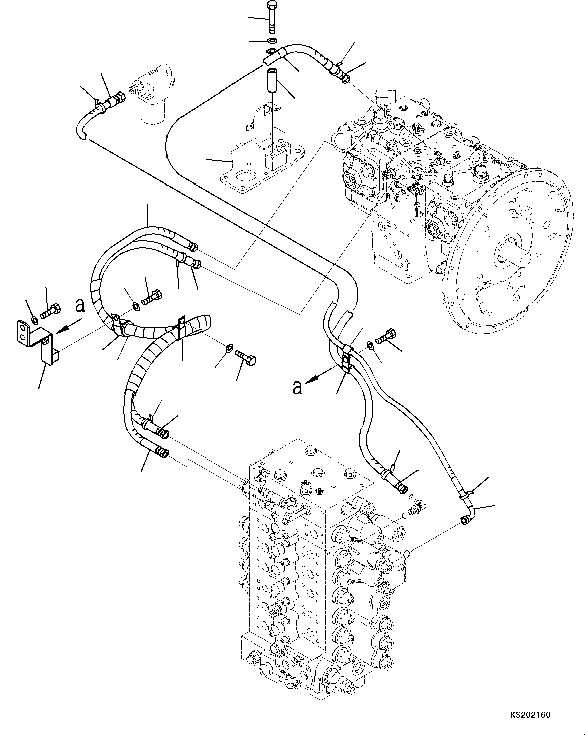 Komatsu parts book diagram for PC240NLC-11 S/N K70001-UP: LS PIPING, WITH ADDITIONAL ACTUATOR PIPING