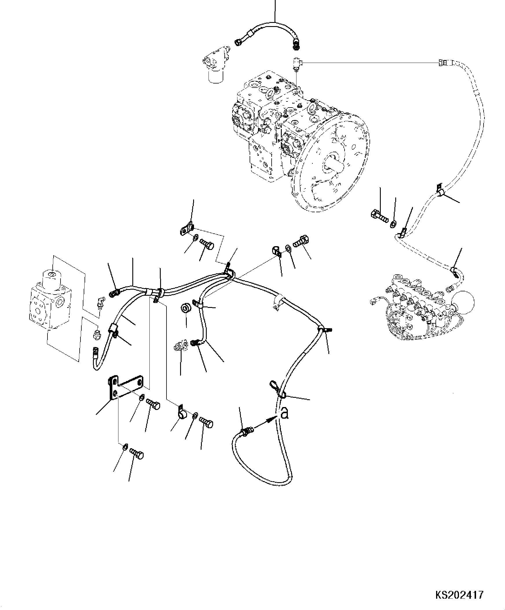Komatsu parts book diagram for PC240NLC-11 S/N K70001-UP: SOLENOID VALVE, WITH 2-ADDITIONAL ACTUATOR PIPING, PIPING TOOL CONTROL (2/2) (#K70001-K70362)