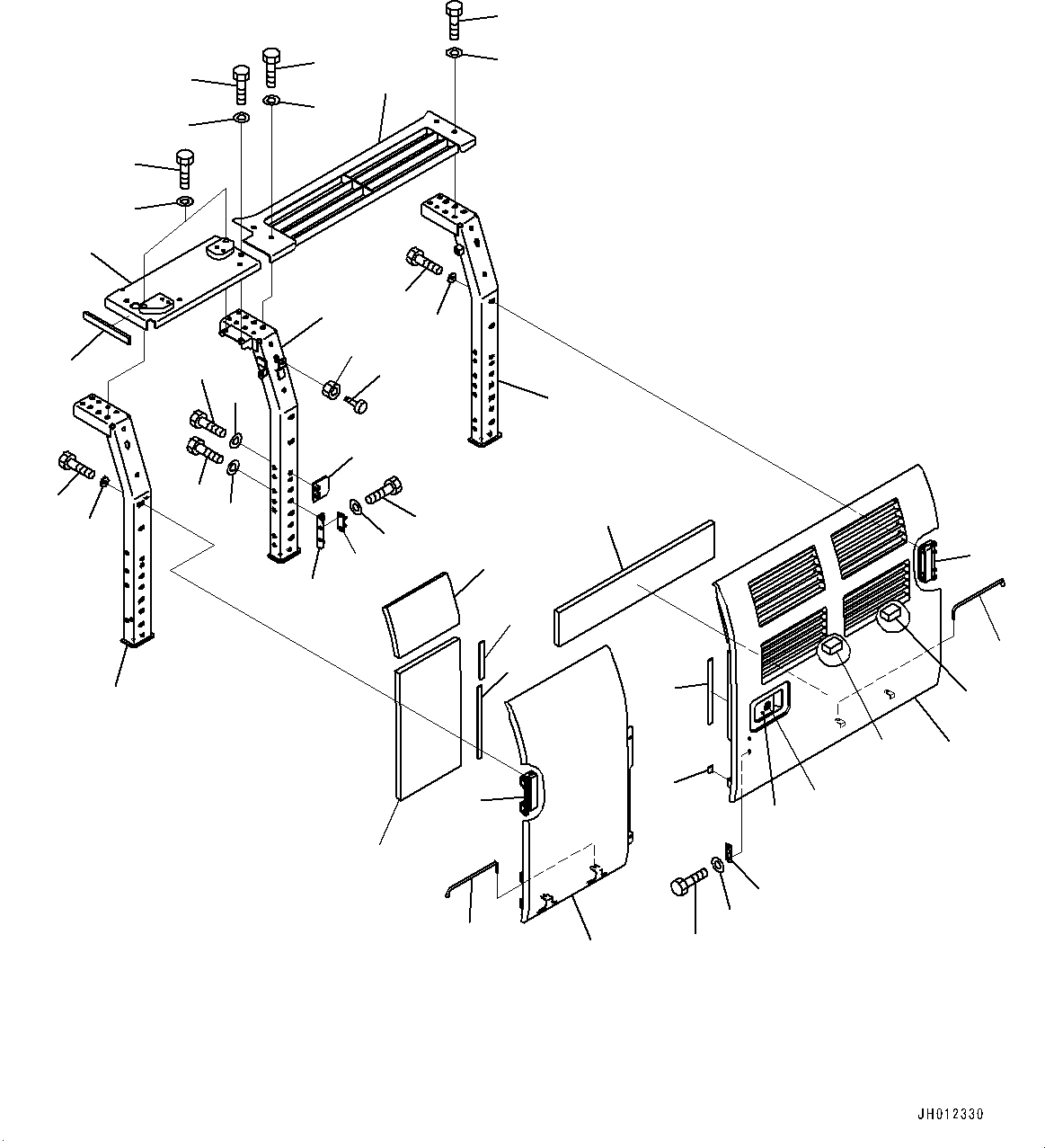 Komatsu parts book diagram for PC240NLC-11 S/N K70001-UP: SIDE COVER L.H., REFUELING PUMP, DOOR