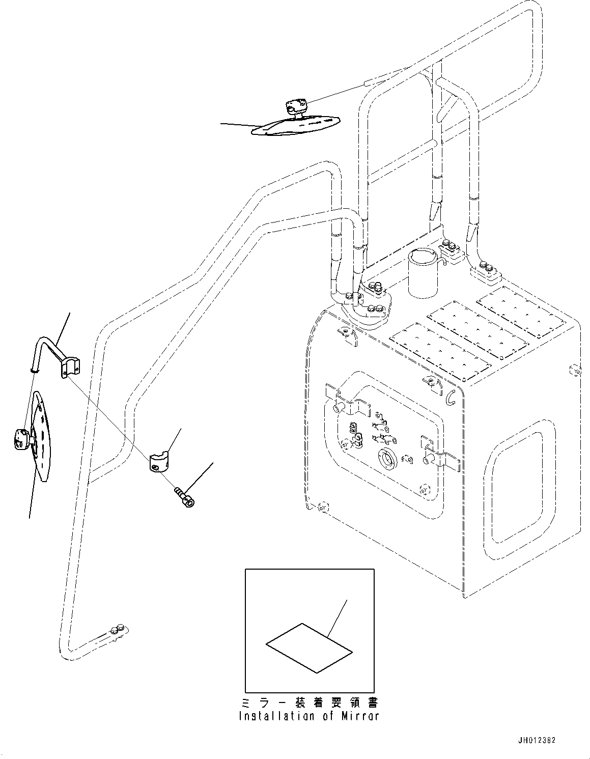Komatsu parts book diagram for PC240NLC-11 S/N K70001-UP: REARVIEW MIRROR R.H.