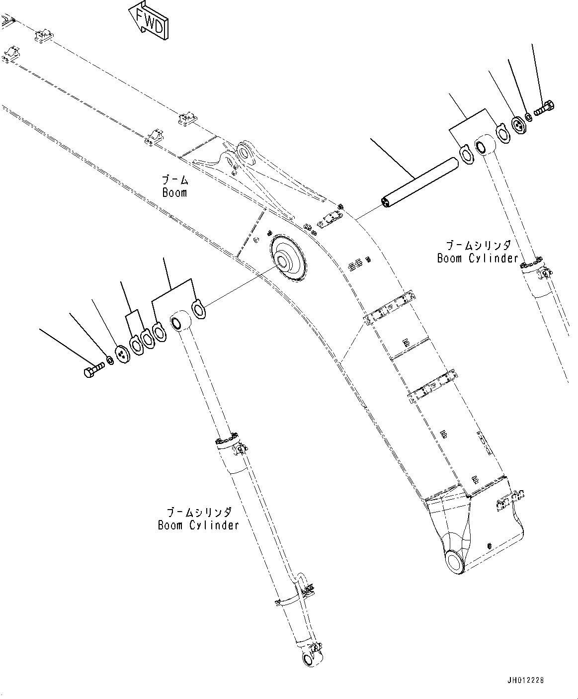 Komatsu parts book diagram for PC240NLC-11 S/N K70001-UP: BOOM CYLINDER HEAD PIN
