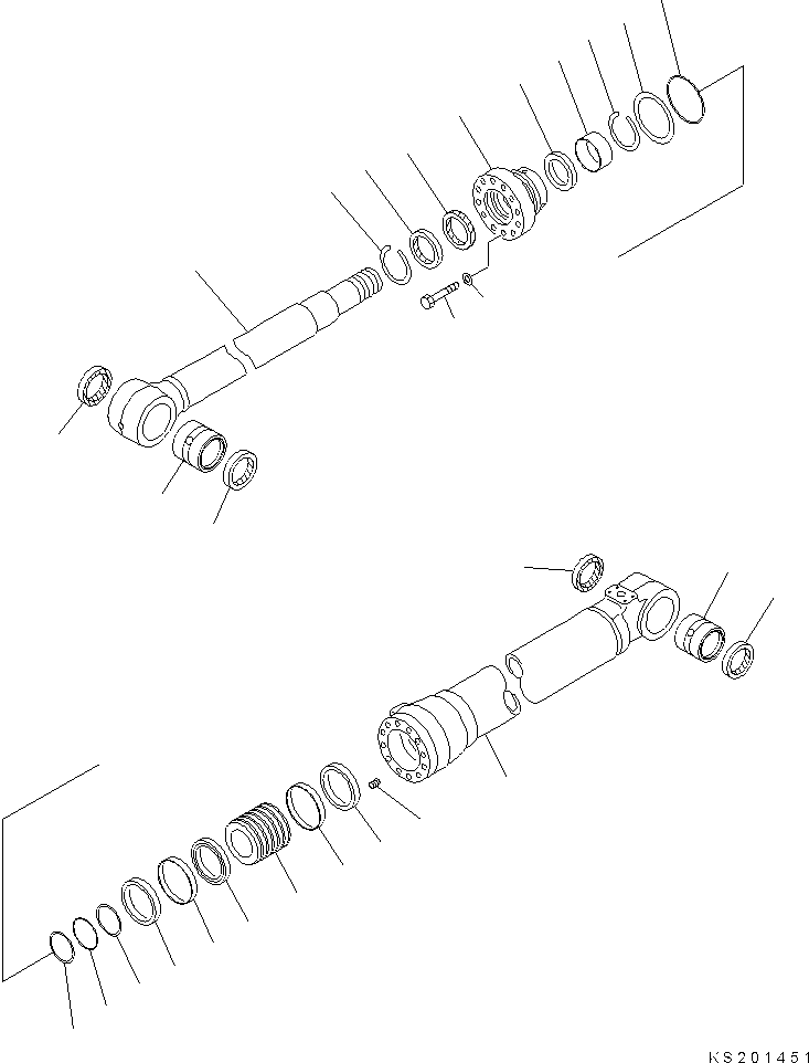 Komatsu parts book diagram for PC240NLC-11 S/N K70001-UP: BOOM ADJUST CYLINDER (WITH BURST VALVE), FOR 2-PIECE BOOM, INNER PARTS