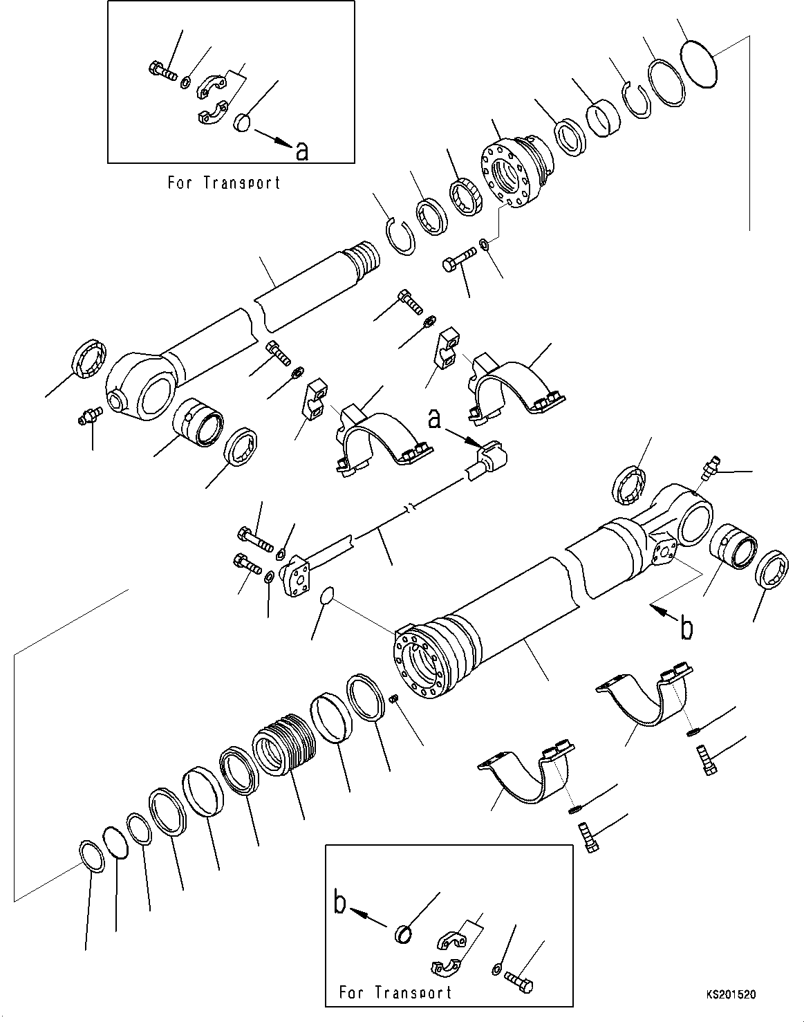 Komatsu parts book diagram for PC240NLC-11 S/N K70001-UP: ARM, 3000MM, WITH BREAKER CLAMSHELL, BUCKET CYLINDER