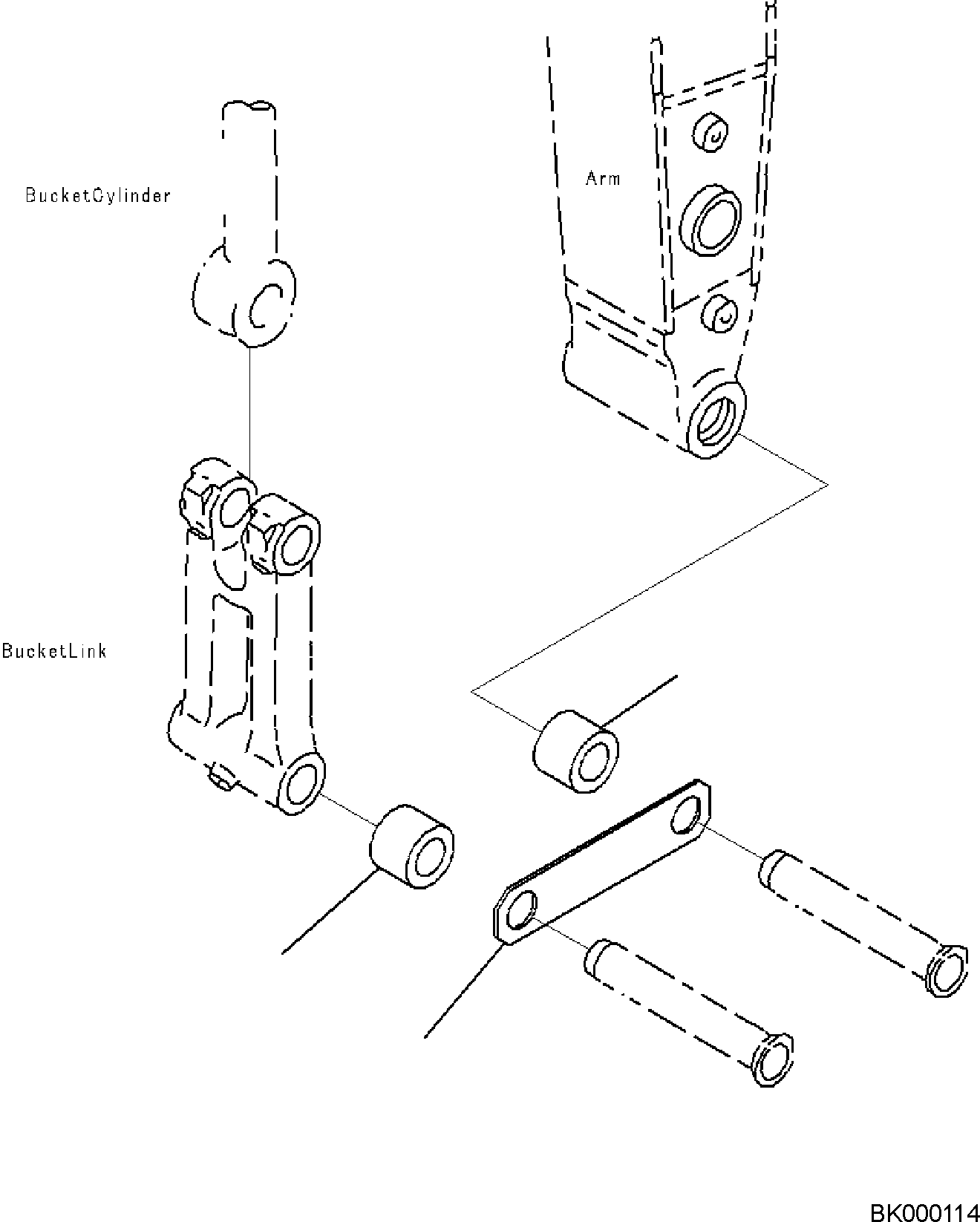 Komatsu parts book diagram for PC240NLC-11 S/N K70001-UP: PARTS FOR LESS BUCKET