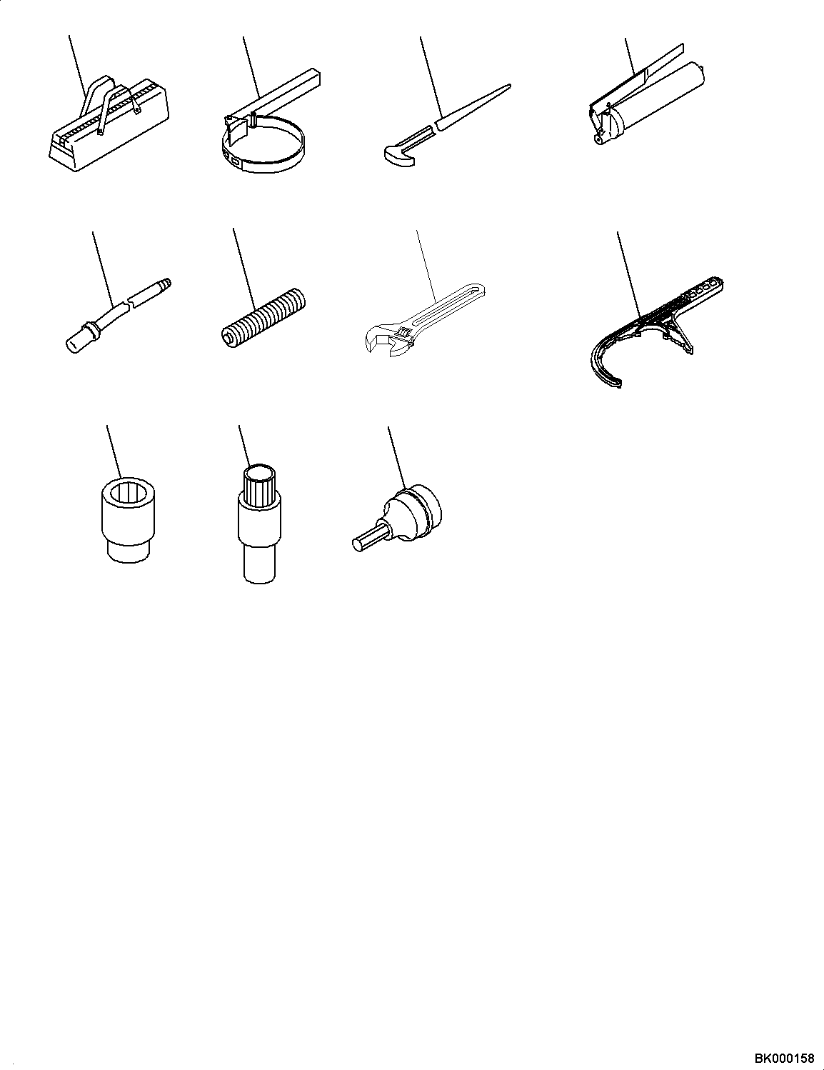 Komatsu parts book diagram for PC240NLC-11 S/N K70001-UP: TOOL SET