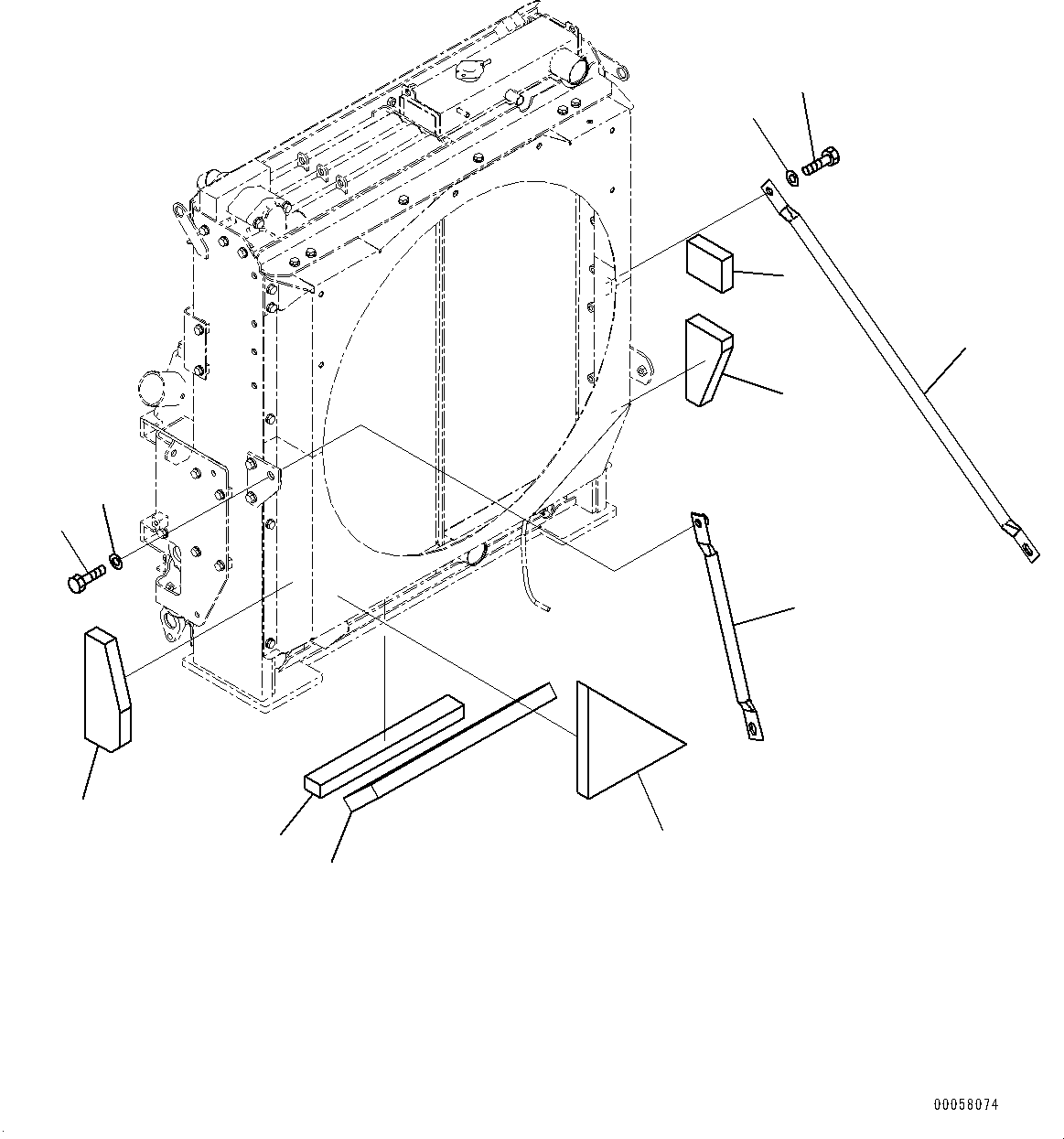 Komatsu parts book diagram for PC300-8 S/N K55001-UP: COOLING SYSTEM, WITH AUTO AIR CONDITIONER, STAY AND SOUND SHEET