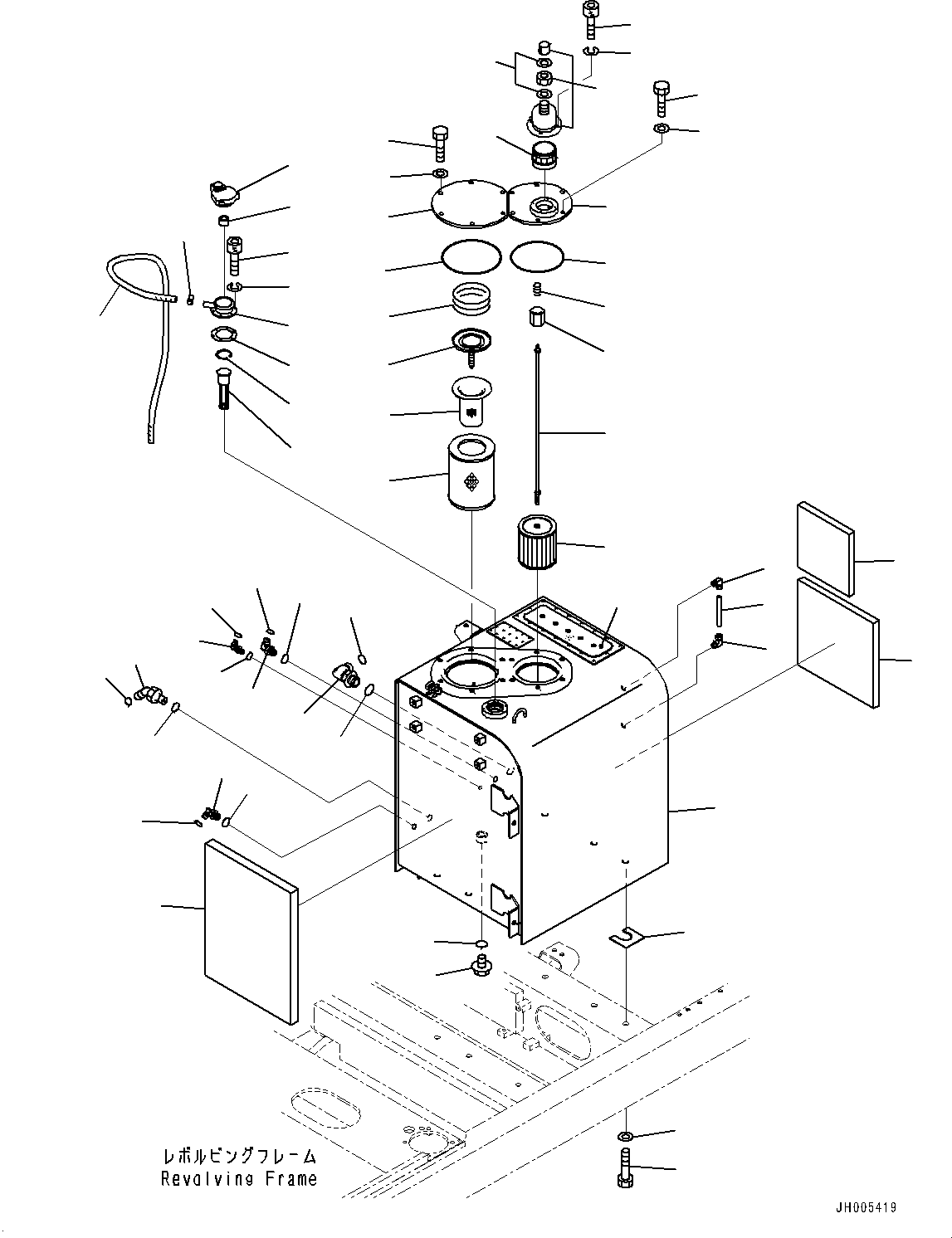 Komatsu parts book diagram for PC300-8 S/N K55001-UP: HYDRAULIC TANK