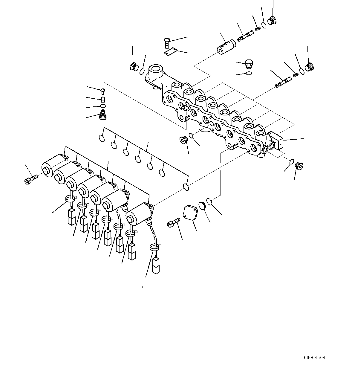 Komatsu parts book diagram for PC300-8 S/N K55001-UP: SOLENOID VALVE, SOLENOID VALVE (1/2)