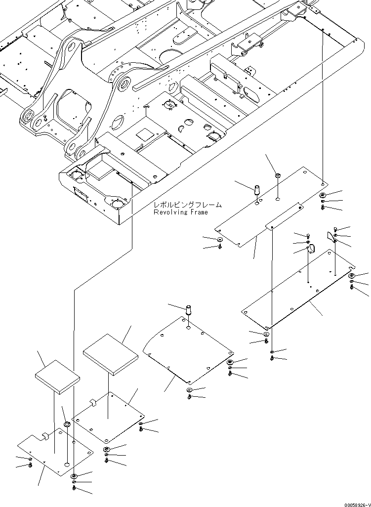 Komatsu parts book diagram for PC300-8 S/N K55001-UP: UNDER COVER, HEAVY DUTY TYPE, L.H.