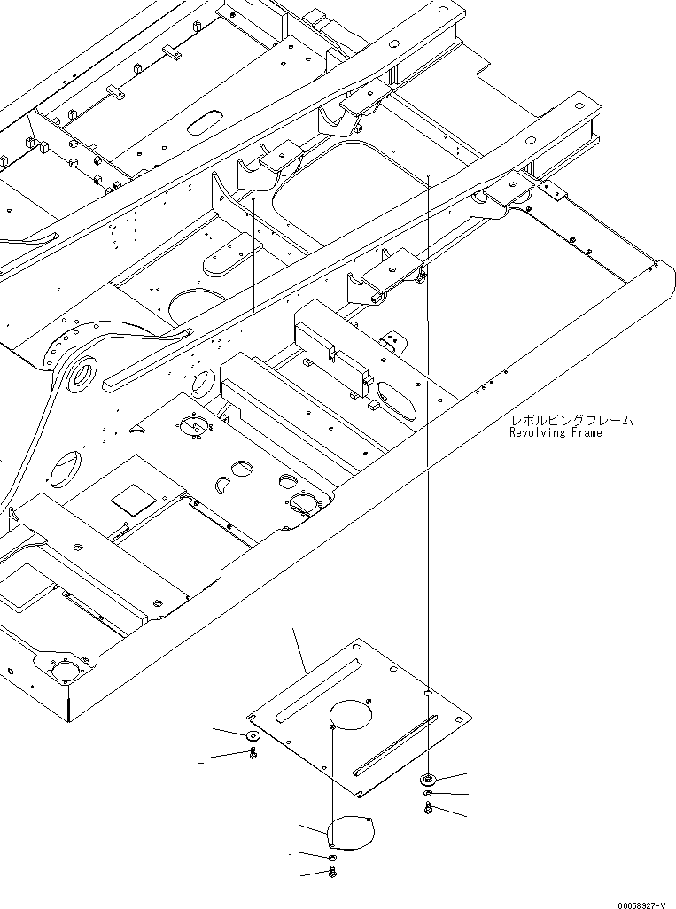 Komatsu parts book diagram for PC300-8 S/N K55001-UP: UNDER COVER, HEAVY DUTY TYPE, CENTER