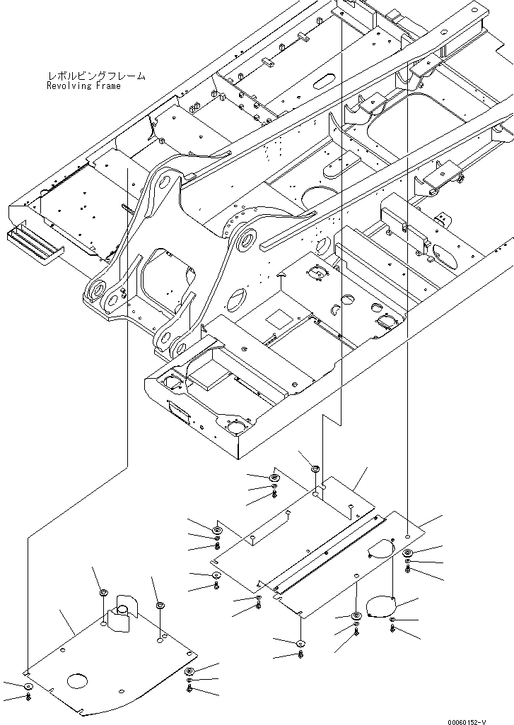 Komatsu parts book diagram for PC300-8 S/N K55001-UP: UNDER COVER, HEAVY DUTY TYPE, R.H.