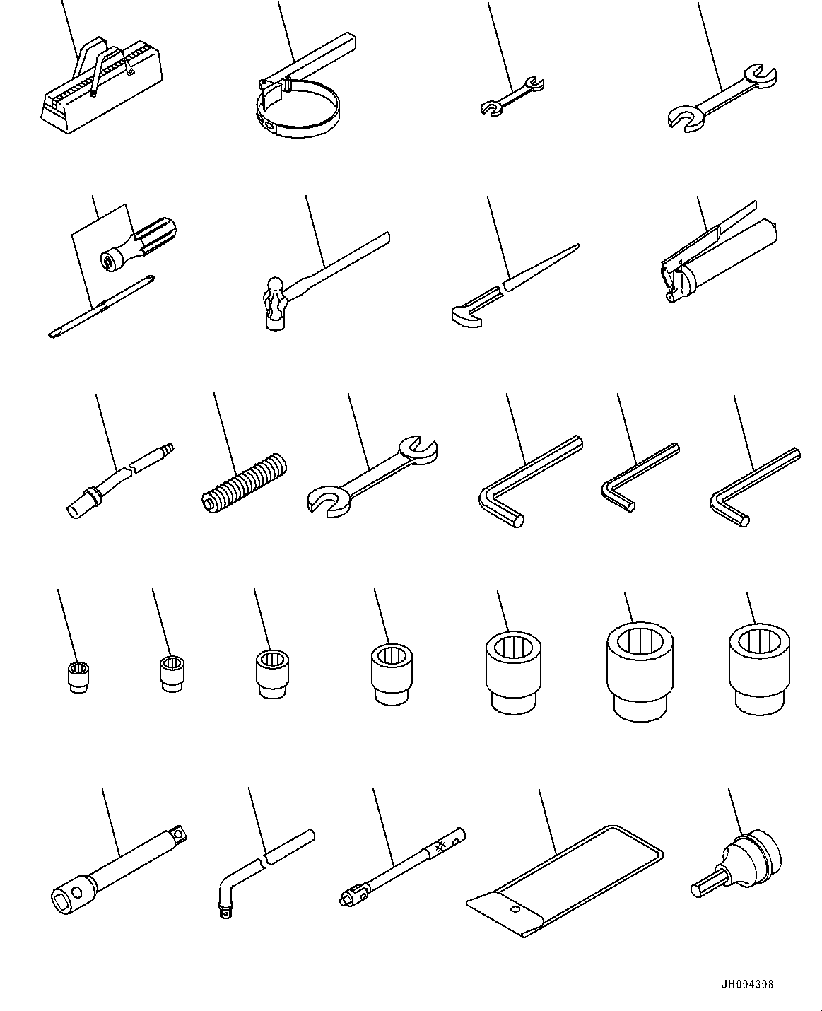 Komatsu parts book diagram for PC300-8 S/N K55001-UP: GENERAL TOOL SET
