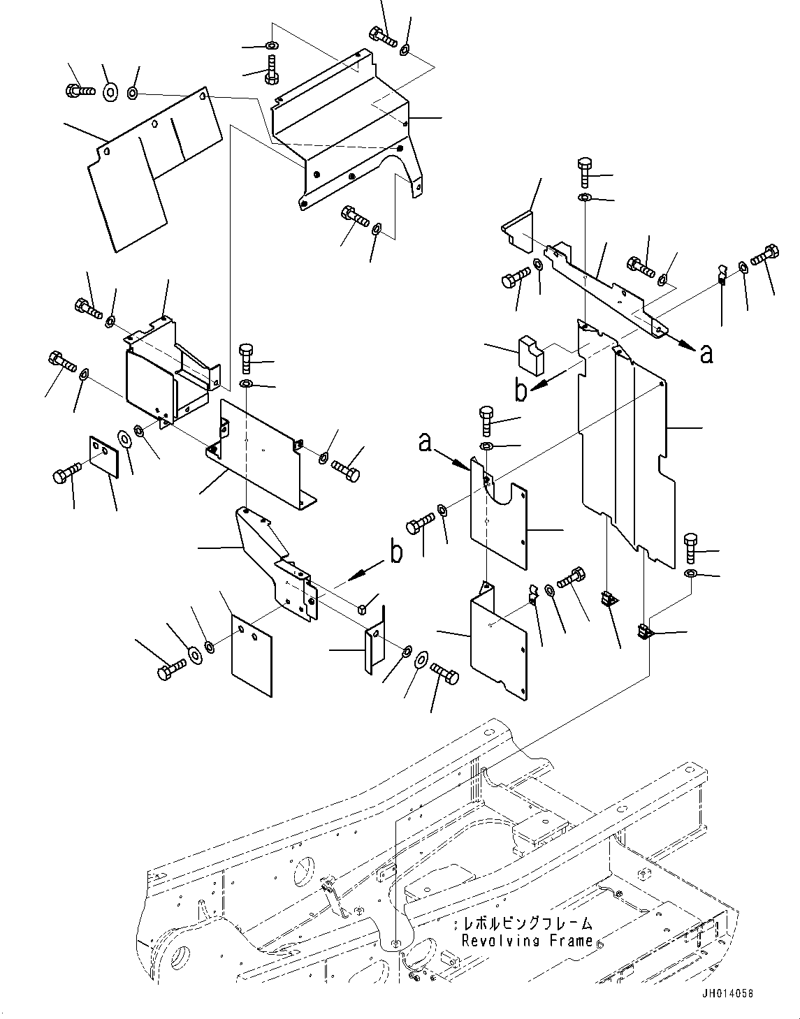Excavators Komatsu / PC210LC-11 S/N 500001-UP(PC00013U) / Machine Cab Partition, Engine Side(M006002 : M1150-001002)