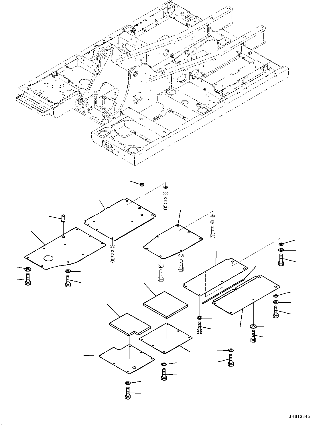 Excavators Komatsu / PC210LC-11 S/N 500001-UP(PC00013U) / Under Cover, (1/2)(M014001 : M1810-001001)