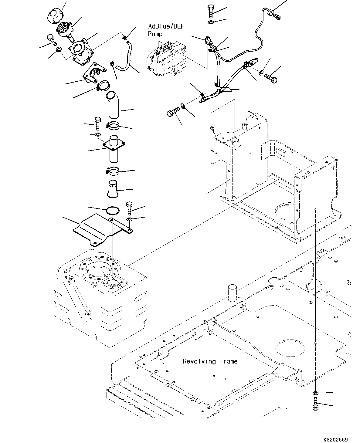 Excavators Komatsu / PC210LC-11 S/N K70001-UP(PC00015U) / DEF Tank, Suction Tube(D003004 : D0500-001004)