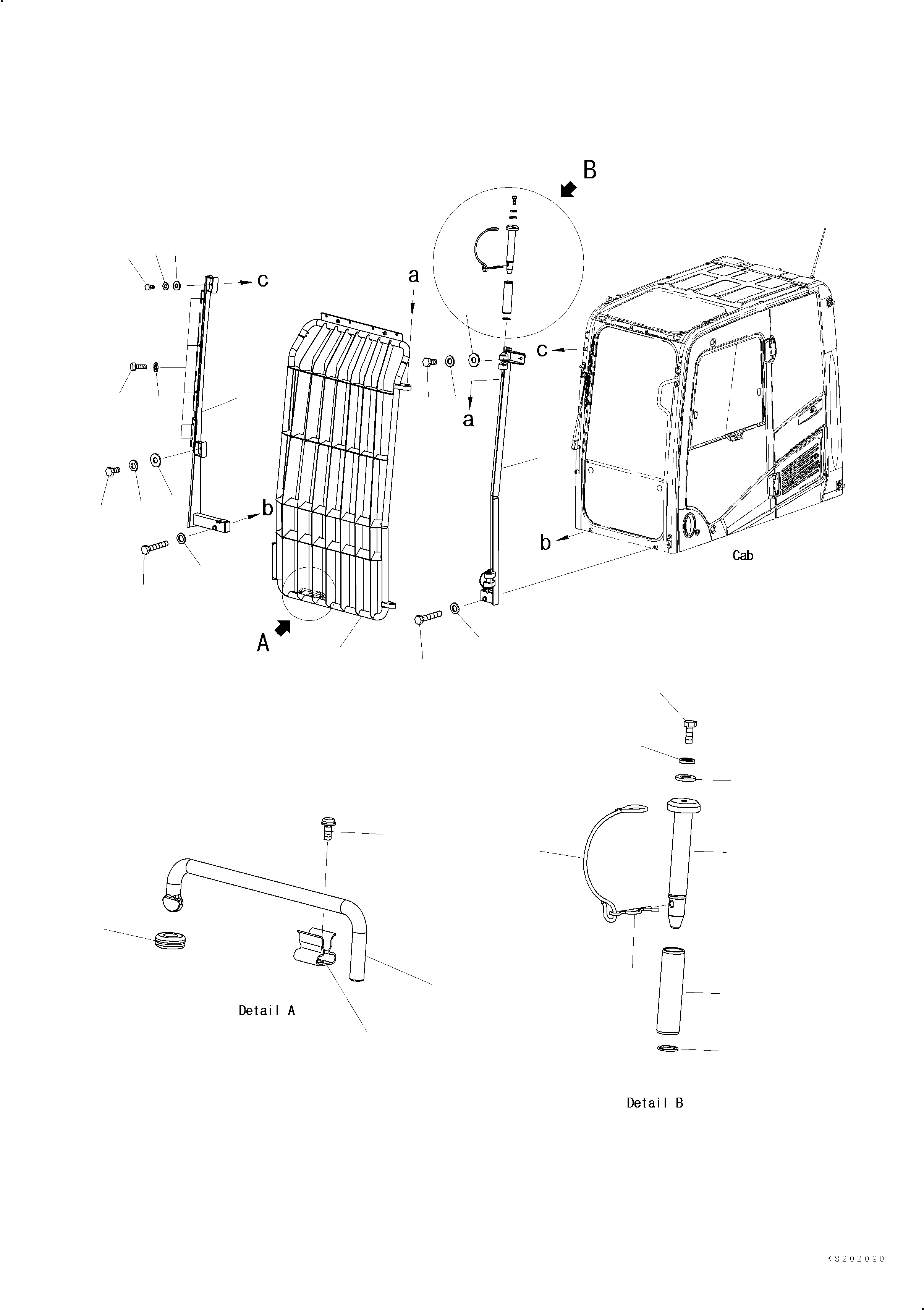 Excavators Komatsu / PC210LC-11 S/N K70001-UP(PC00015U) / Front Guard, Full Guard LV2 (#K70151-)(K006002 : K0230-003001A)