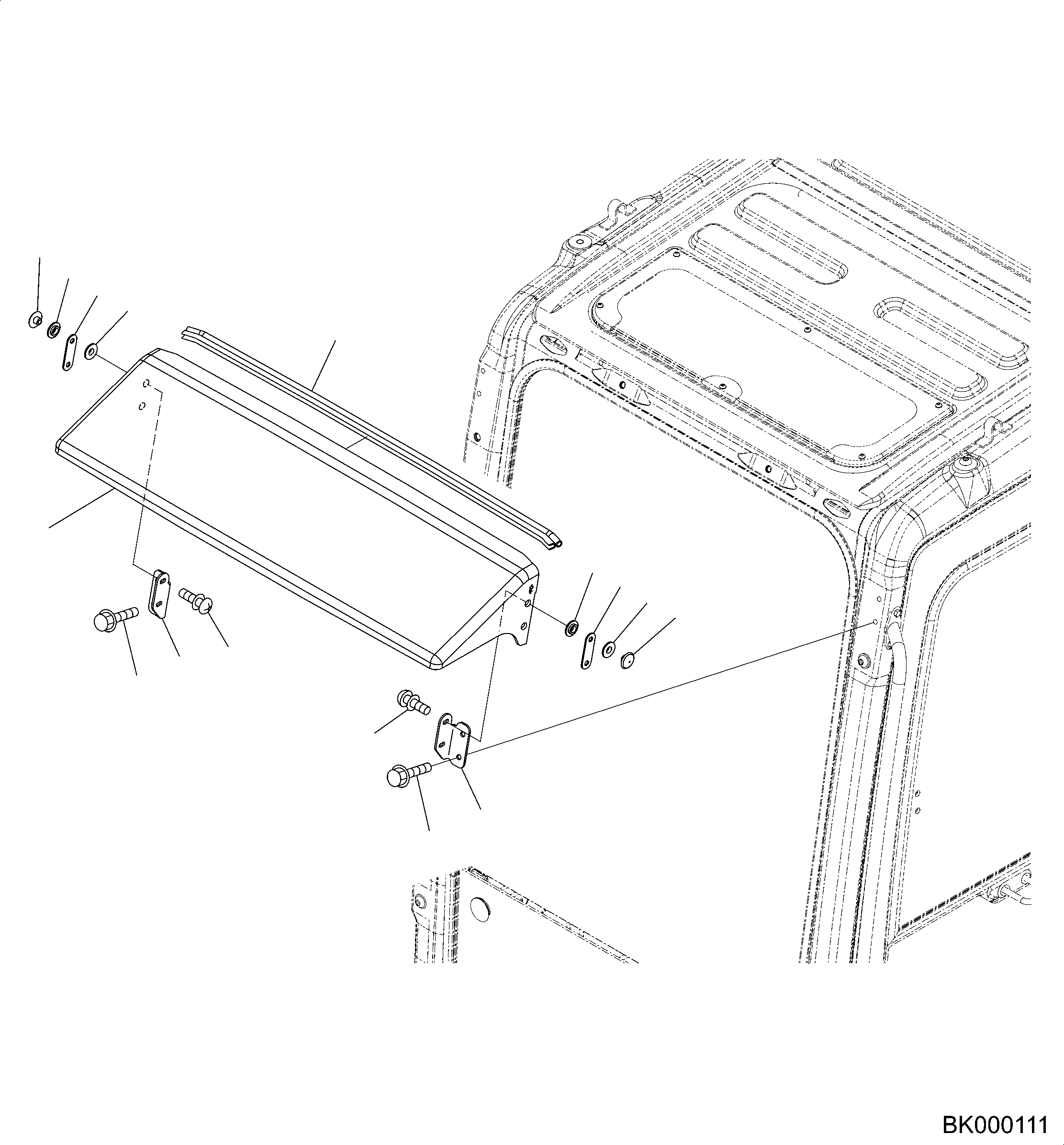 Excavators Komatsu / PC210LC-11 S/N K70001-UP(PC00015U) / Rain Visor(K008001 : K0320-001001)