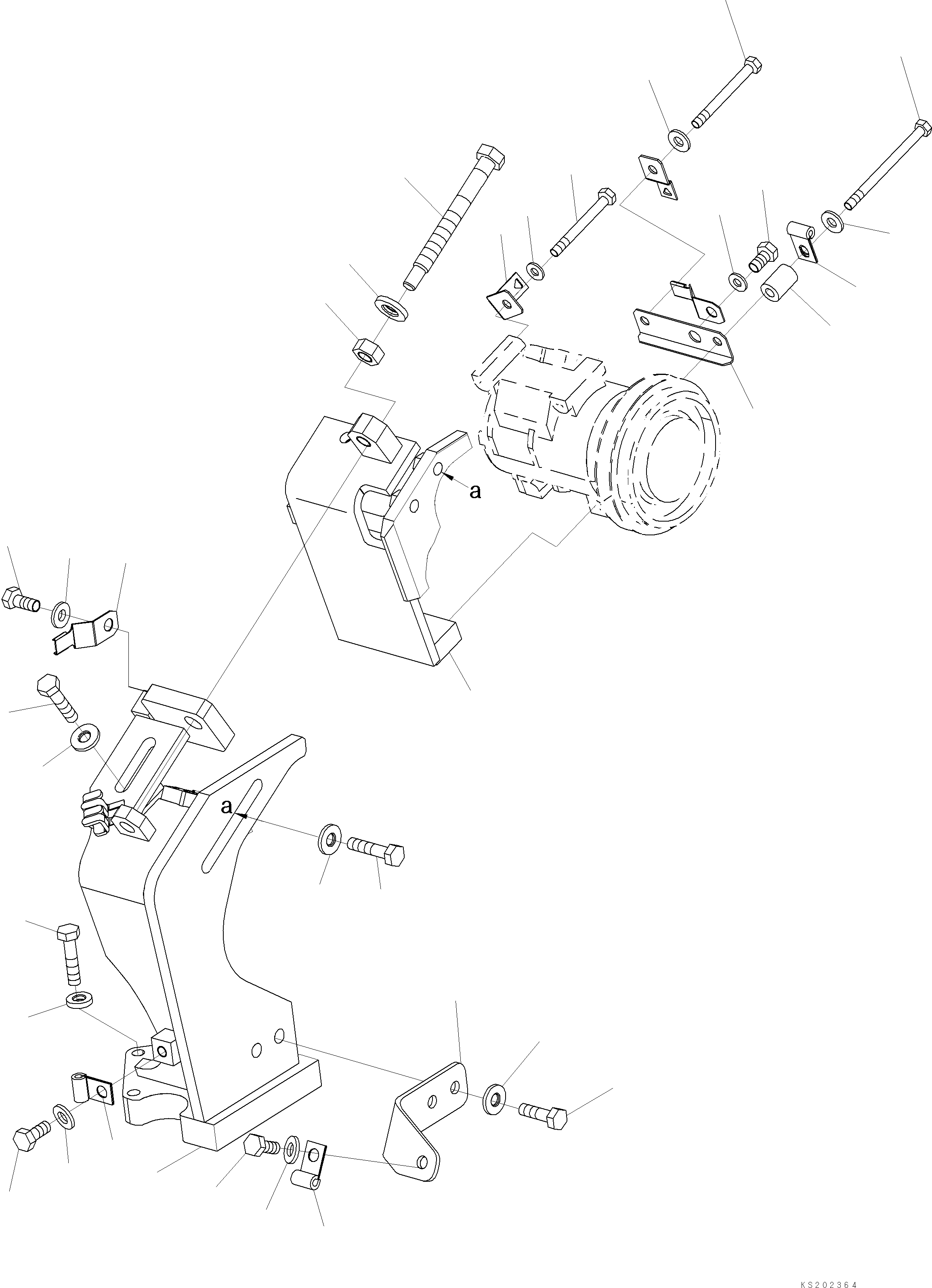 Excavators Komatsu / PC210LC-11 S/N K70001-UP(PC00015U) / Air Conditioner, Compressor Mounting (#K70325-)(K013003 : K0700-001003)