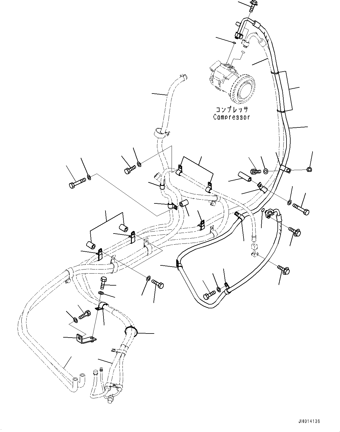 Excavators Komatsu / PC210LC-11 S/N K70001-UP(PC00015U) / Air Conditioner, Cooler Piping(K013004 : K0700-001004)