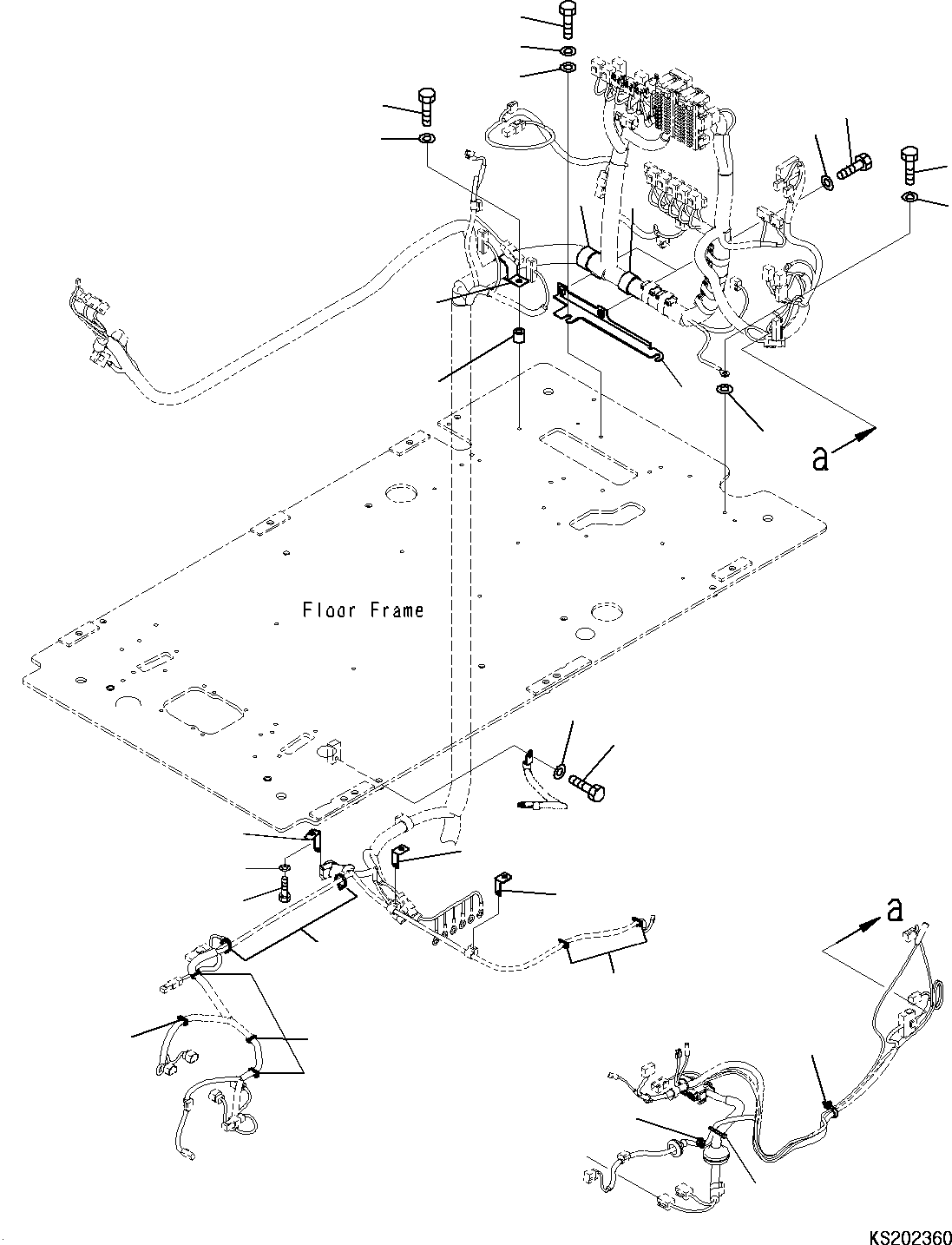 Excavators Komatsu / PC210LC-11 S/N K70001-UP(PC00015U) / Cab, ROPS Cab, Floor, Wiring Harness Clamp and Ground(K014038 : K1110-001038)