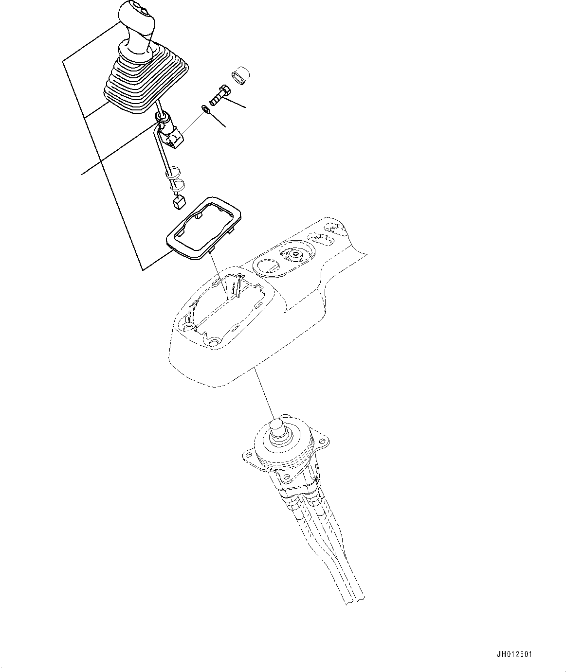 Excavators Komatsu / PC210LC-11 S/N K70001-UP(PC00015U) / Cab, Demolition, Floor, Work Equipment Control Lever, R.H. (1/2)(K015049 : K1110-002049)