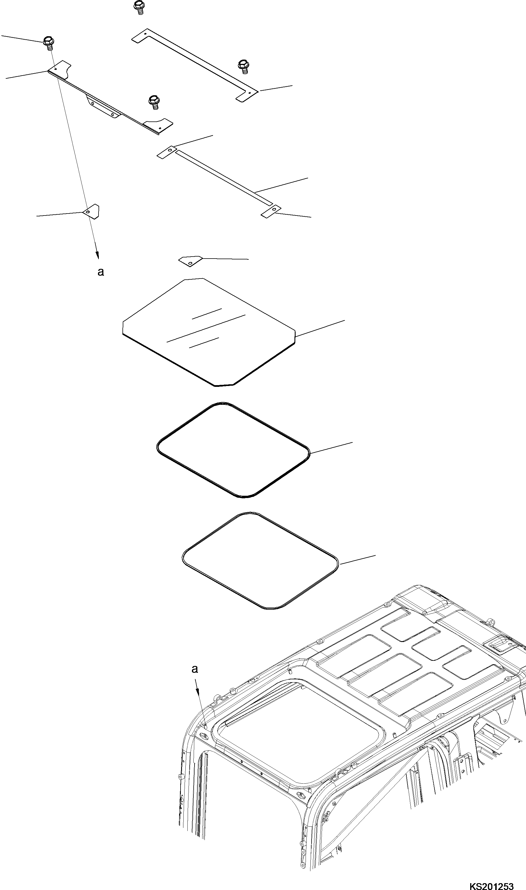 Excavators Komatsu / PC210LC-11 S/N K70001-UP(PC00015U) / Cab, Demolition, Roof Window(K015003 : K1110-002003)
