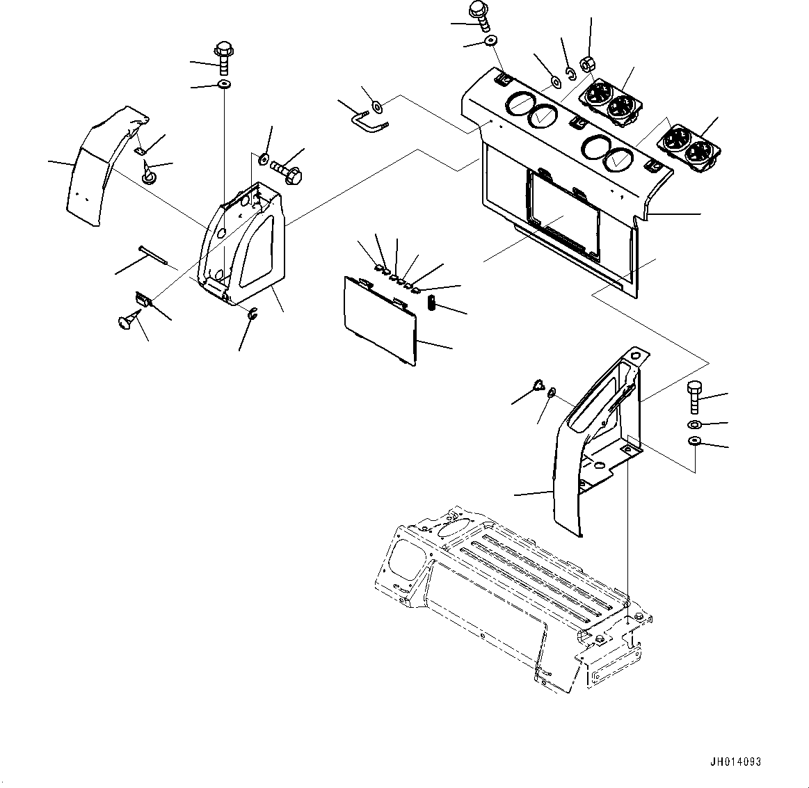 Excavators Komatsu / PC210LC-11 S/N K70001-UP(PC00015U) / Cab, Demolition, Cab In Parts, Rear Cover (1/2)(K015025 : K1110-002025)