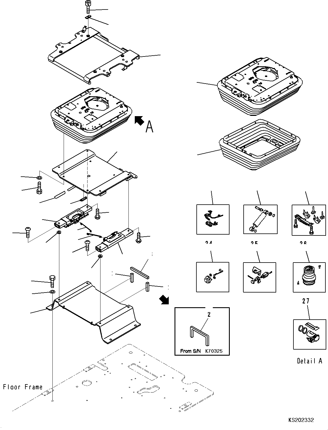 Excavators Komatsu / PC210LC-11 S/N K70001-UP(PC00015U) / Cab, Demolition, Floor, Base(K015035 : K1110-002035)