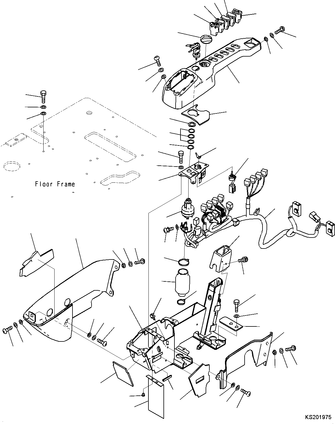 Excavators Komatsu / PC210LC-11 S/N K70001-UP(PC00015U) / Cab, Demolition, Floor, Console, R.H.(K015053 : K1110-002053)