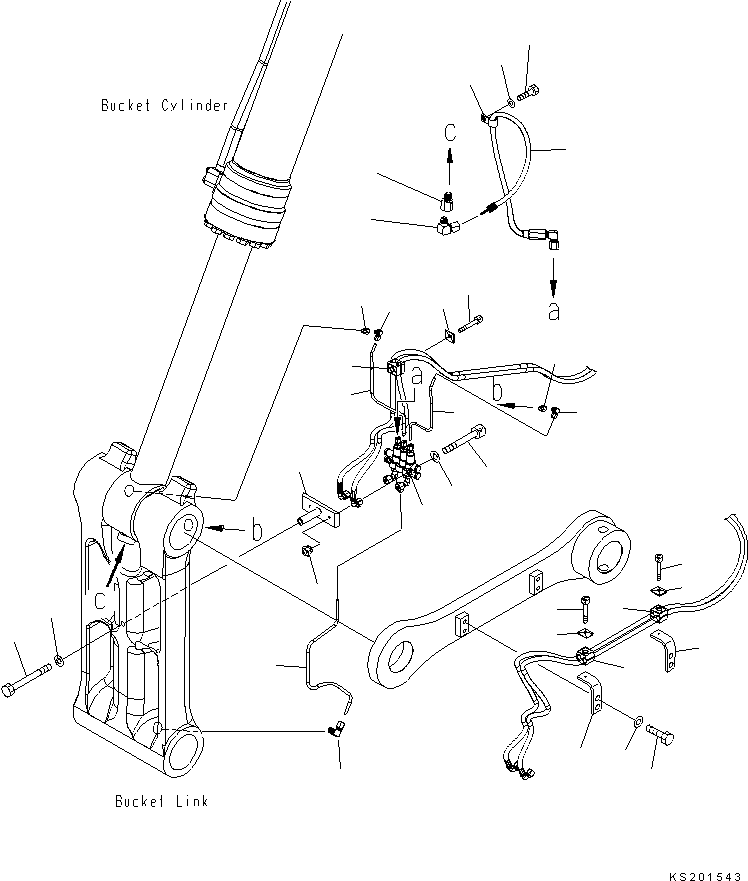 Excavators Komatsu / PC360LC-11 S/N K70001-UP(PC00018U) / Auto Grease System, Bucket Link Piping(G001004 : G1010-001004)