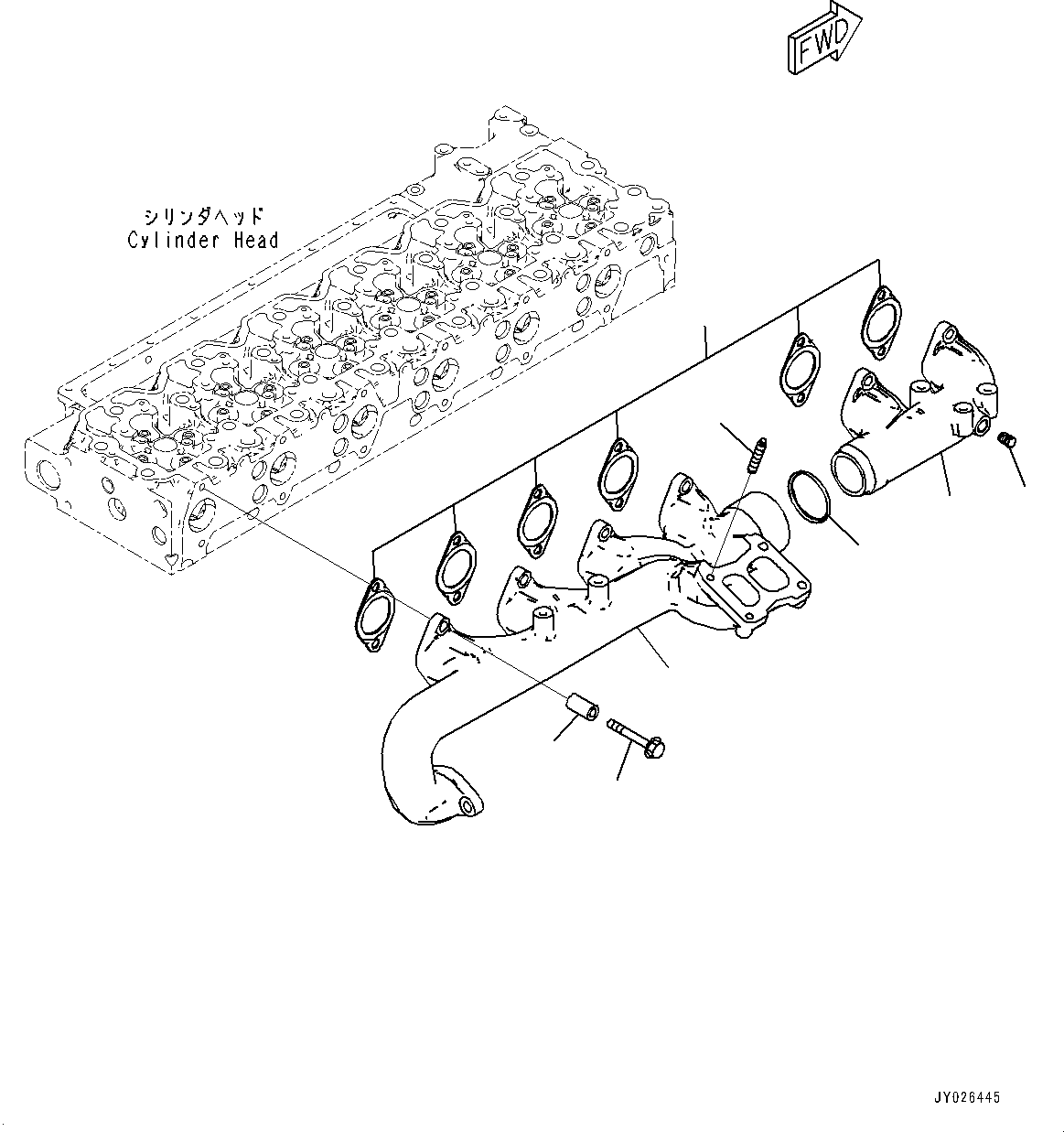 Engines Komatsu / SAA6D114E-6C S/N 26903969-UP (For HB365LC-3)(PC00028U) / Exhaust Manifold(A008001 : ATB30-001001)