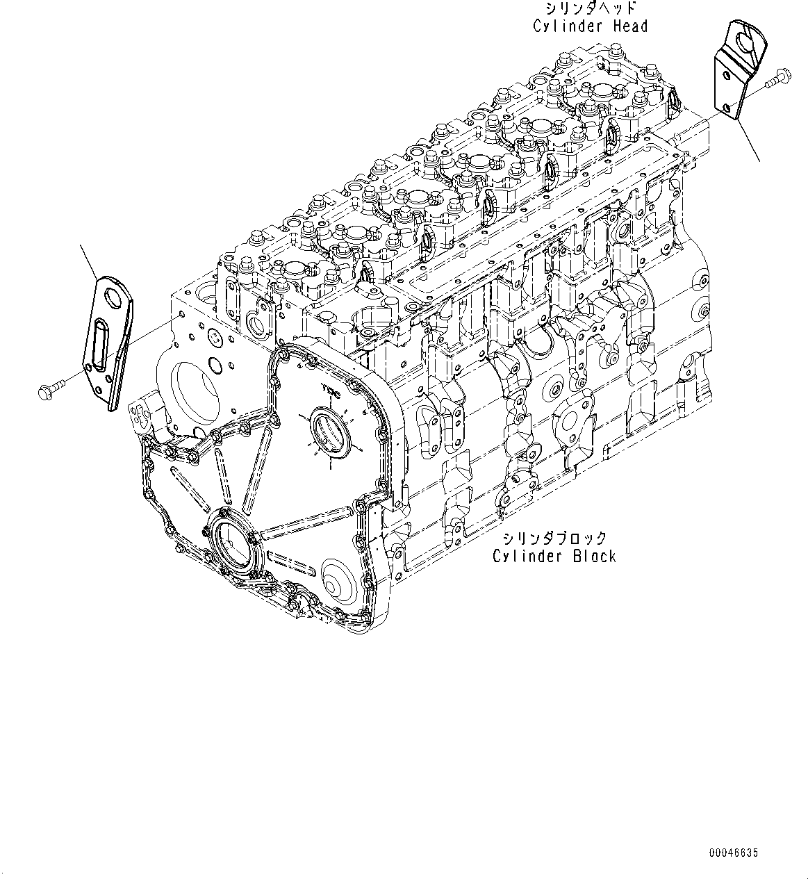 Engines Komatsu / SAA6D114E-6C S/N 26903969-UP (For HB365LC-3)(PC00028U) / Lifting Arrangement(A015001 : ALA00-001001)