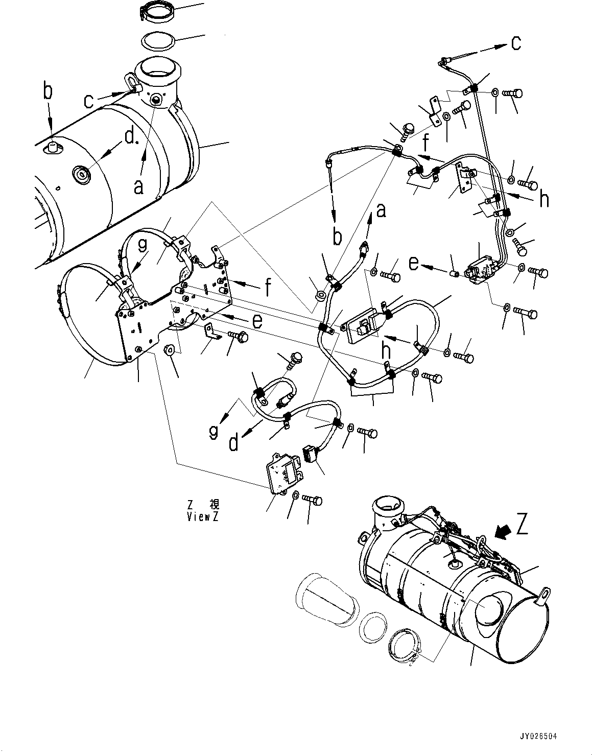 Engines Komatsu / SAA6D114E-6C S/N 26903969-UP (For HB365LC-3)(PC00028U) / Komatsu Diesel Particulate Filter (KDPF) and SCR Assembly, SCR Assembly(A025003 : B9999-505003)