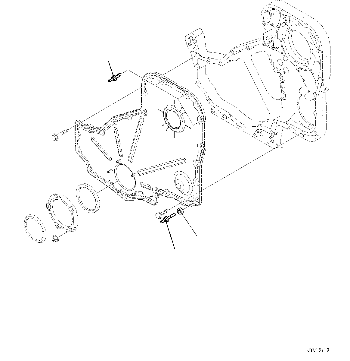 Engines Komatsu / SAA6D114E-6C S/N 26903969-UP (For HB365LC-3)(PC00028U) / Front Gear Cover, Mounting Parts(B002001 : AGG10-001001)