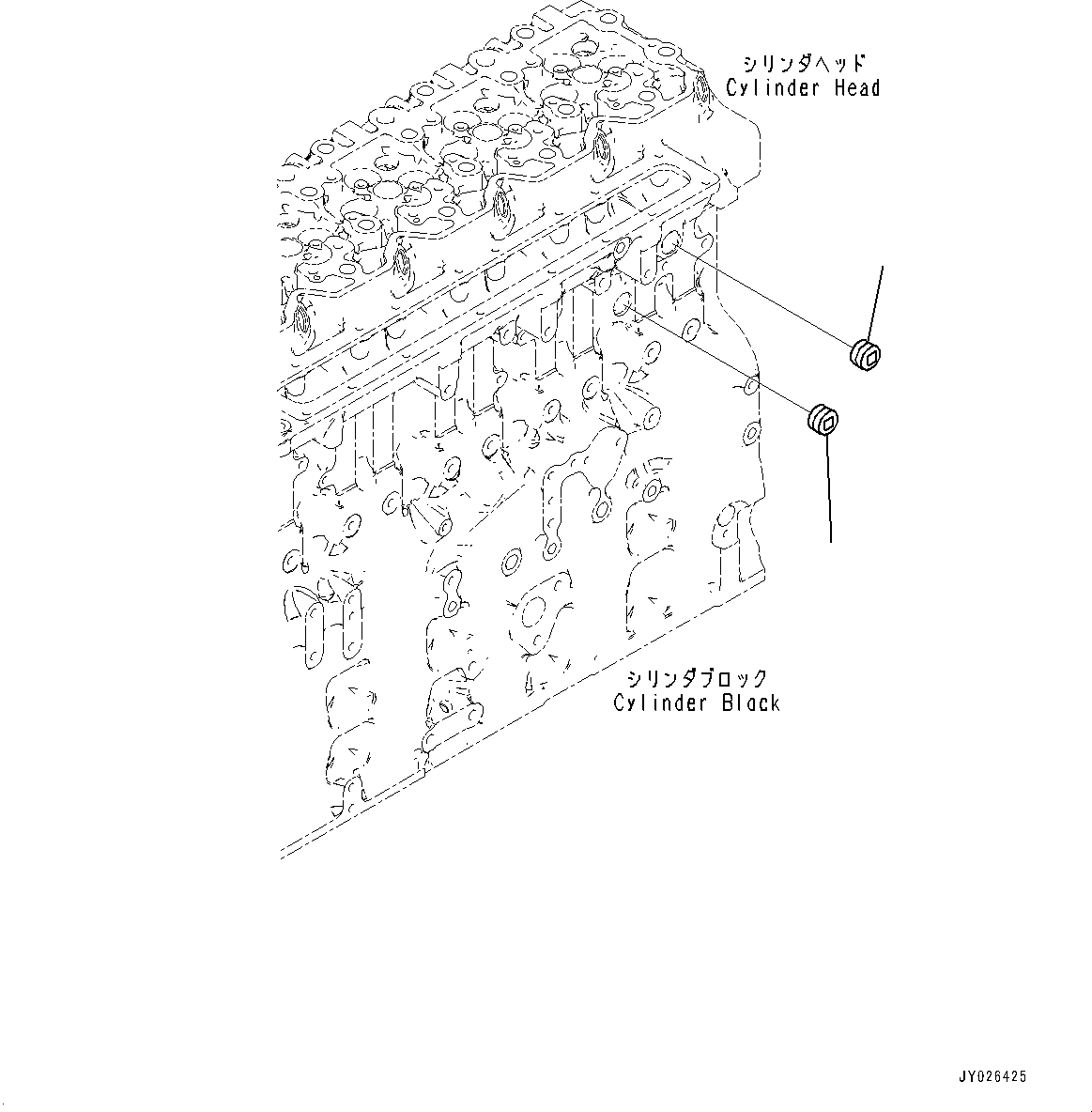 Engines Komatsu / SAA6D114E-6C S/N 26903969-UP (For HB365LC-3)(PC00028U) / Front Gear Train, Plug(B003001 : ADF10-001001)