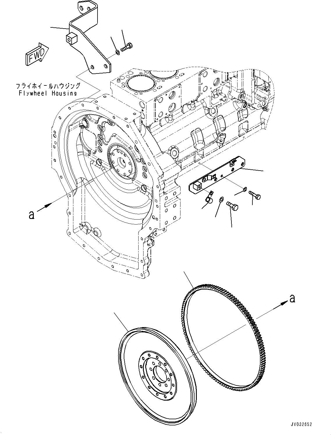 Engines Komatsu / SAA6D114E-6C S/N 26903969-UP (For HB365LC-3)(PC00028U) / Flywheel(B005001 : A9999-002001)