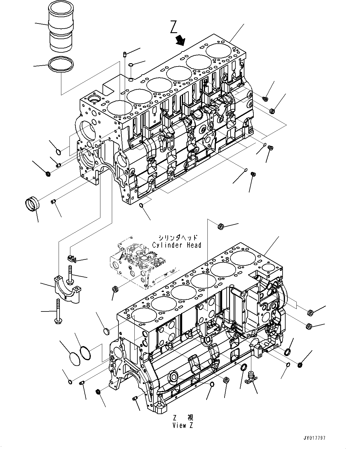 Engines Komatsu / SAA6D114E-6C S/N 26903969-UP (For HB365LC-3)(PC00028U) / Cylinder Block(B013001 : A2019-001001)