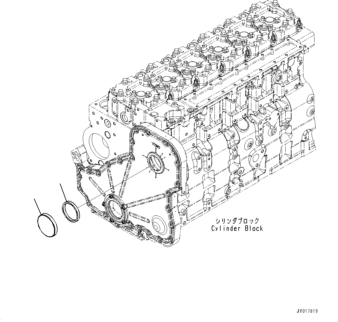 Engines Komatsu / SAA6D114E-6C S/N 26903969-UP (For HB365LC-3)(PC00028U) / Cylinder Block Cover(B014001 : AOB20-001001)