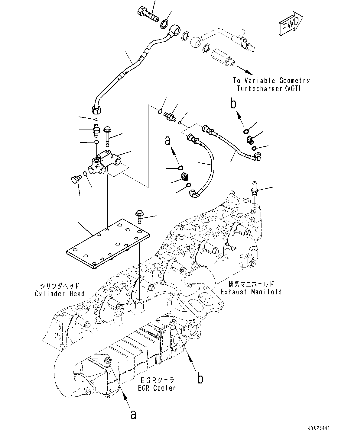 Komatsu parts book diagram for SAA6D114E-6C S/N 26903969-UP (For HB365LC-3): ENGINE COOLANT VENT