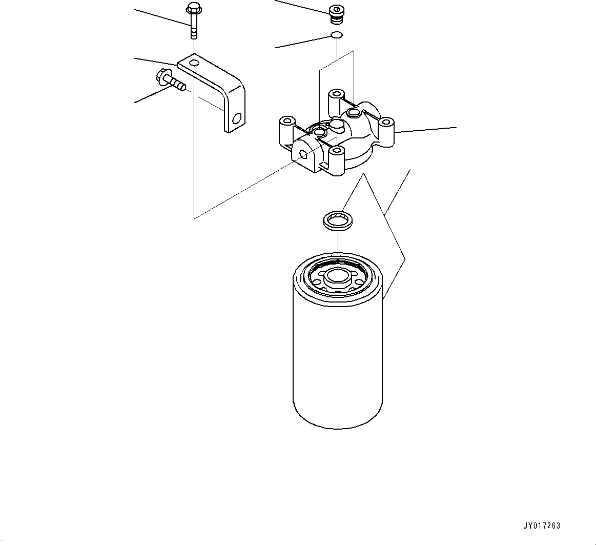 Komatsu parts book diagram for SAA6D114E-6C S/N 26903969-UP (For HB365LC-3): FUEL FILTER LOCATION