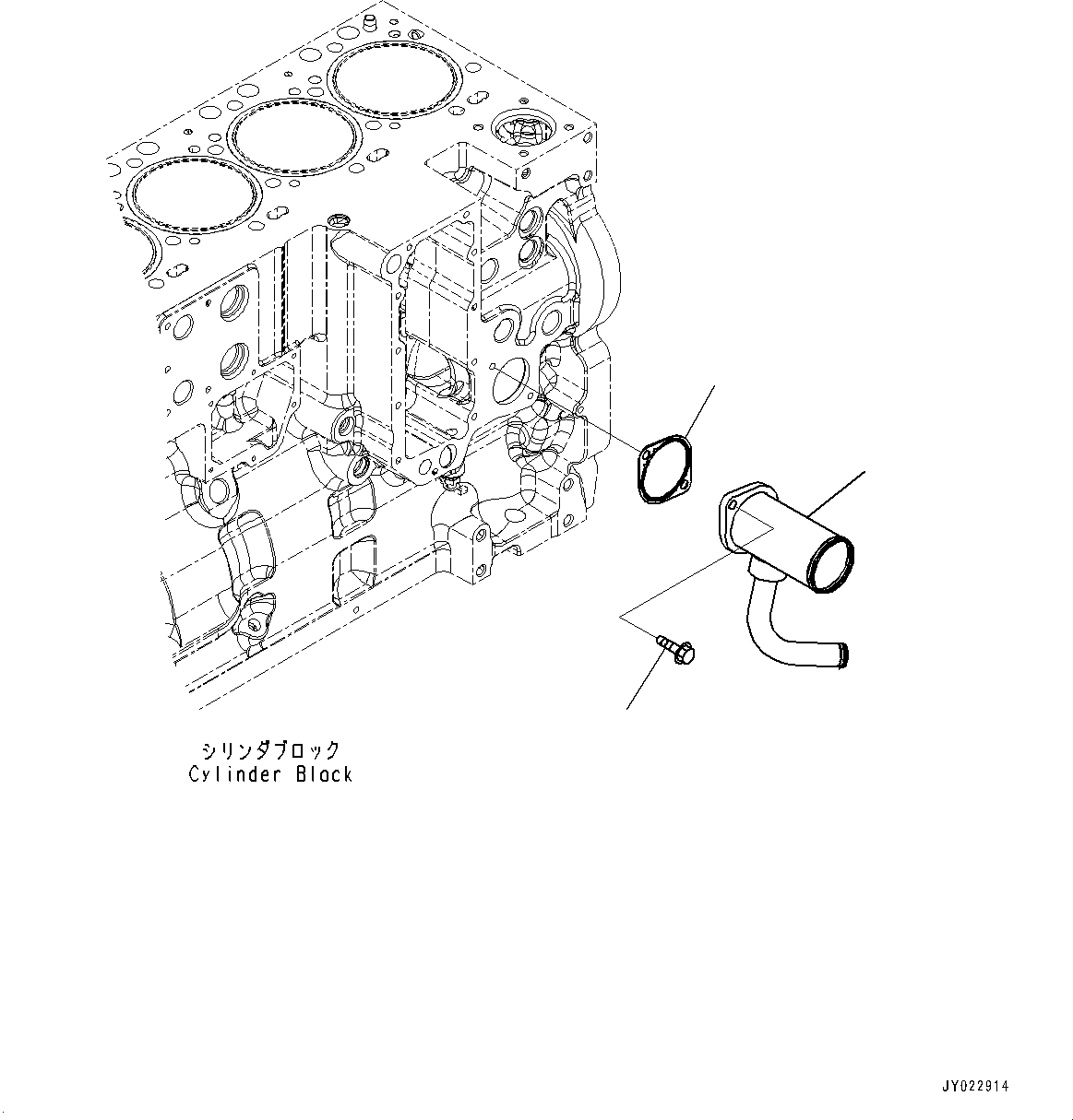 Komatsu parts book diagram for SAA6D114E-6C S/N 26903969-UP (For HB365LC-3): WATER PIPING