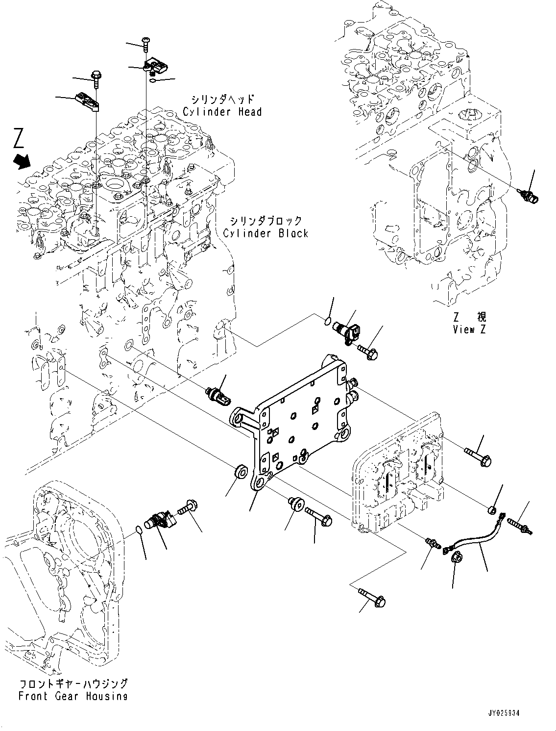 Komatsu parts book diagram for SAA6D114E-6C S/N 26903969-UP (For HB365LC-3): ENGINE CONTROLLER MOUNTING