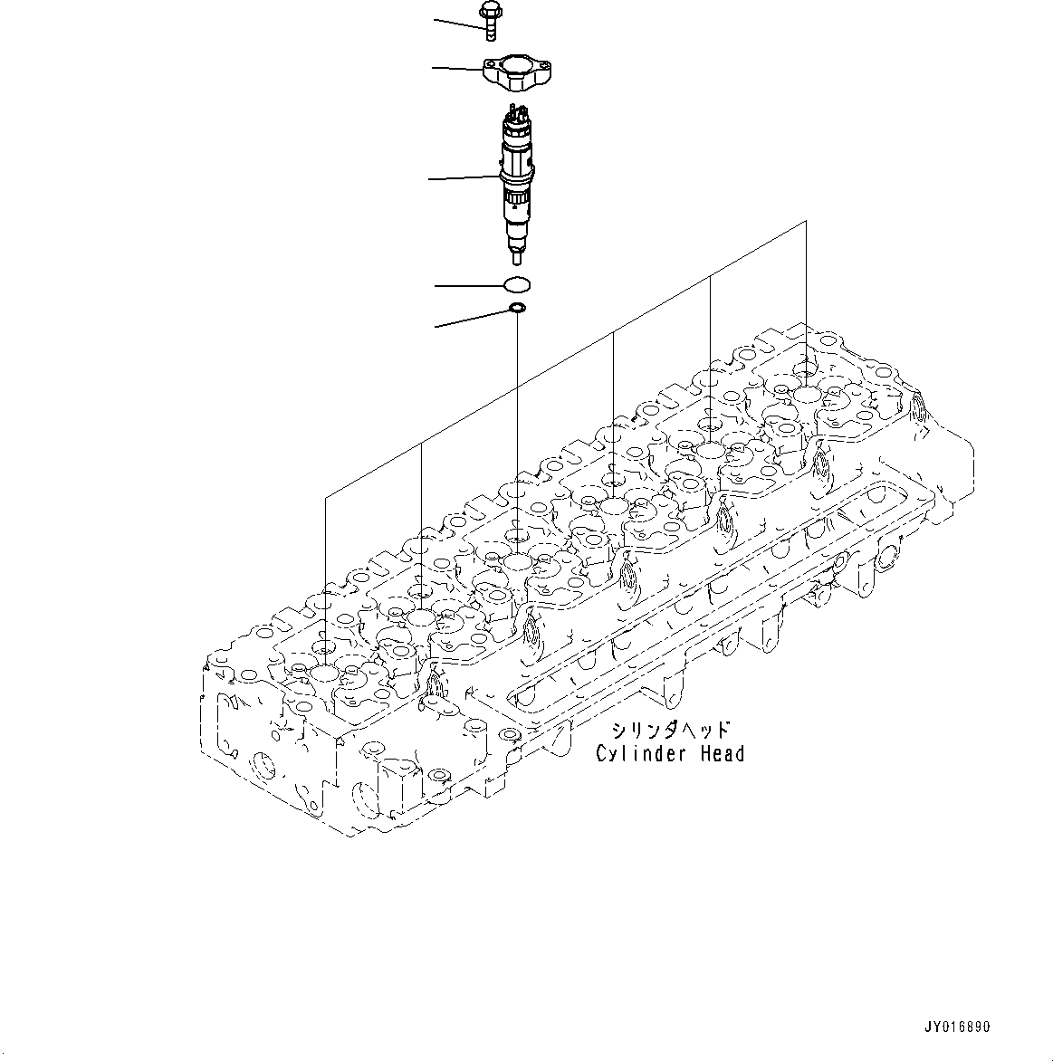 Komatsu parts book diagram for SAA6D114E-6C S/N 26903969-UP (For HB365LC-3): PARTS PERFORMANCE, INJECTOR