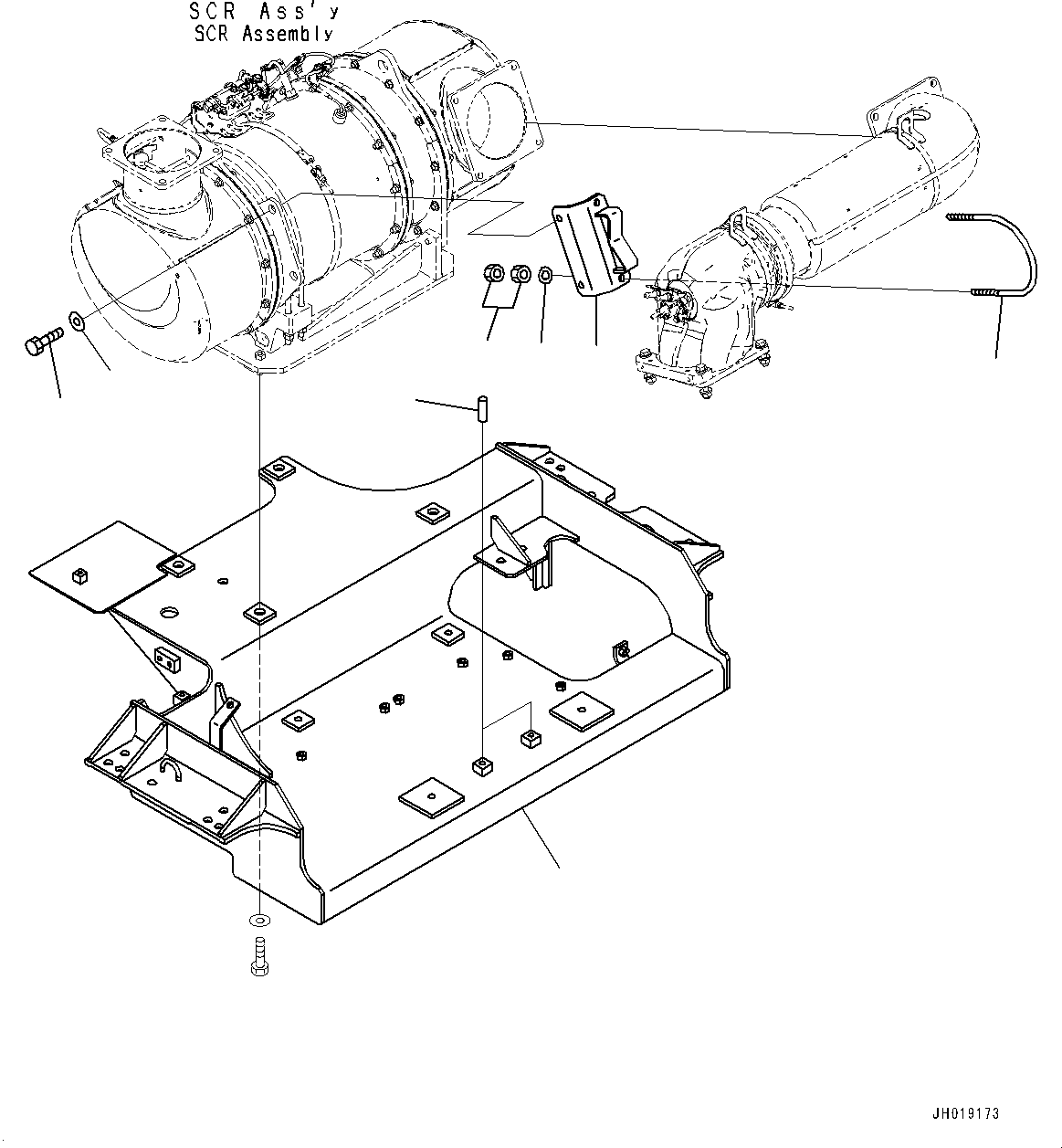 Excavators Komatsu / PC700LC-11 S/N 80013-UP(PC00032U) / Exhaust Pipe, Base Bracket(B002001 : B0300-001001)