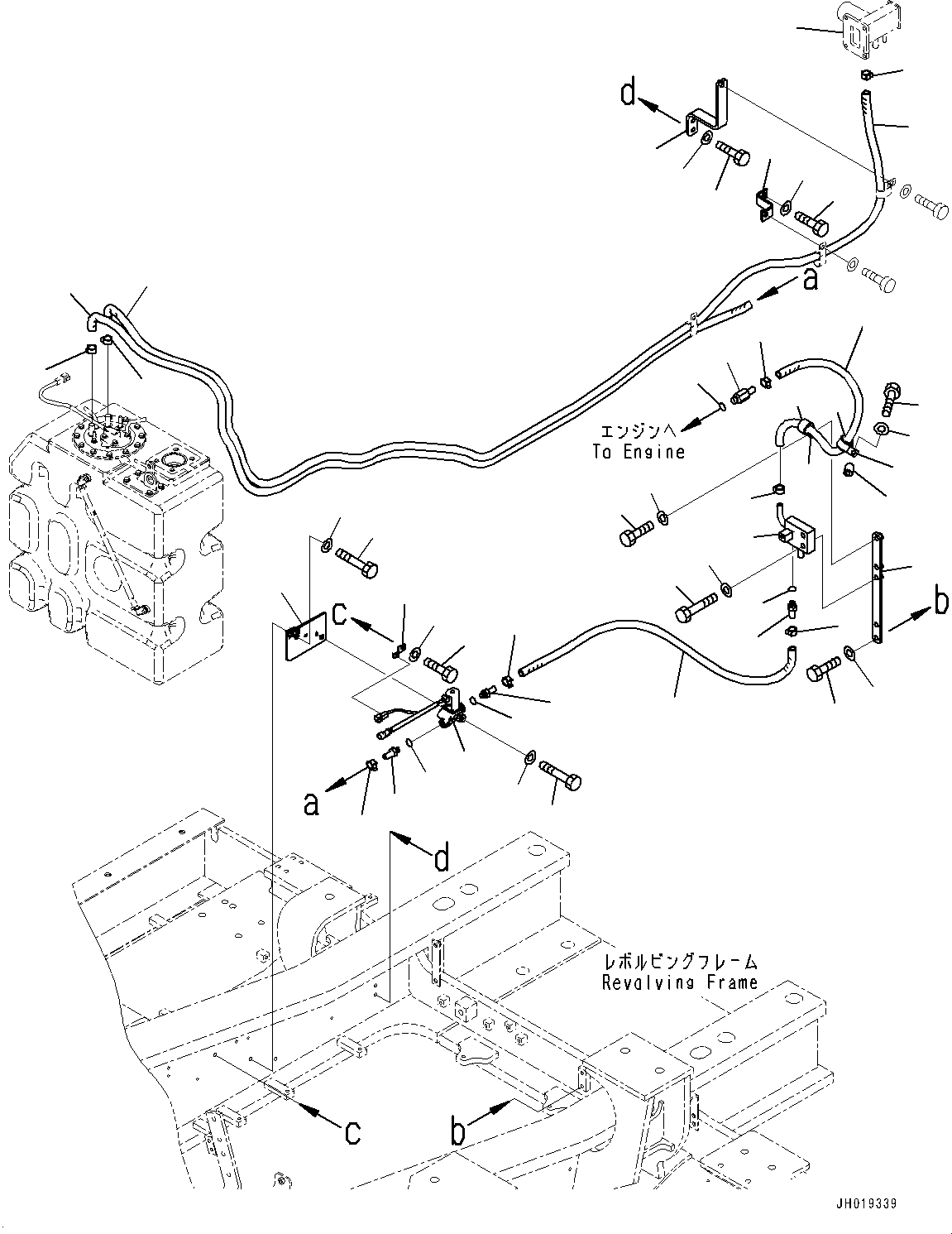 Excavators Komatsu / PC700LC-11 S/N 80013-UP(PC00032U) / DEF Piping, DEF Tank Coolant Piping (1/2)(D004004 : D0510-001004)