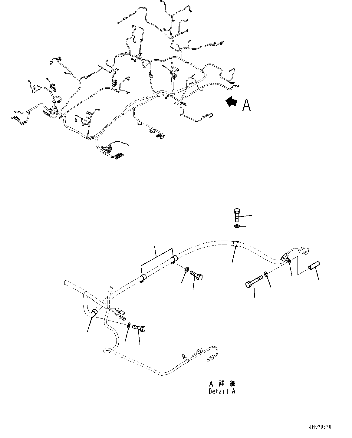 Komatsu parts book diagram for PC700LC-11 S/N 80013-UP: ELECTRIC WIRING HARNESS, MAIN WIRING HARNESS CLAMP (2/9)