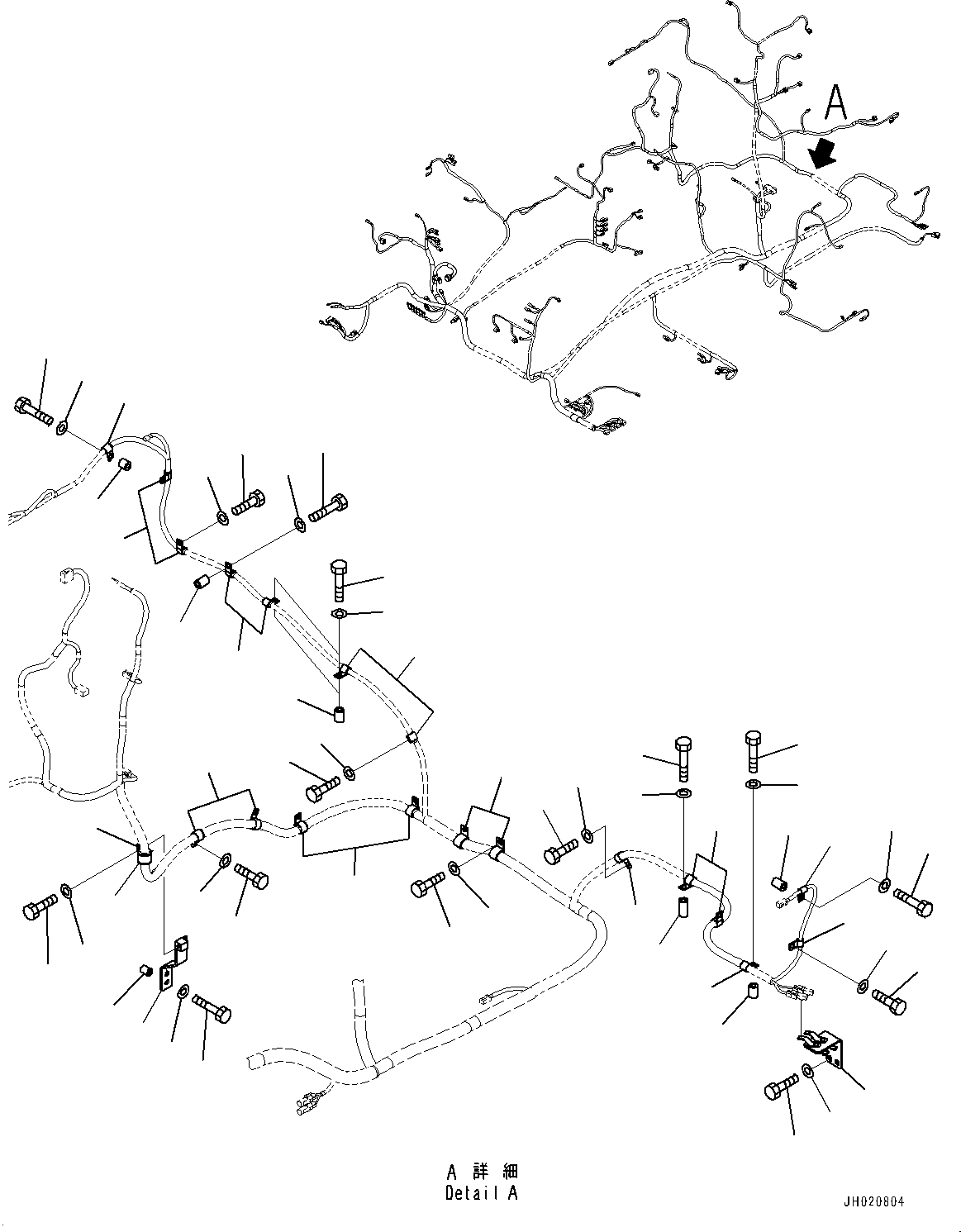Komatsu parts book diagram for PC700LC-11 S/N 80013-UP: ELECTRIC WIRING HARNESS, MAIN WIRING HARNESS CLAMP (4/9)