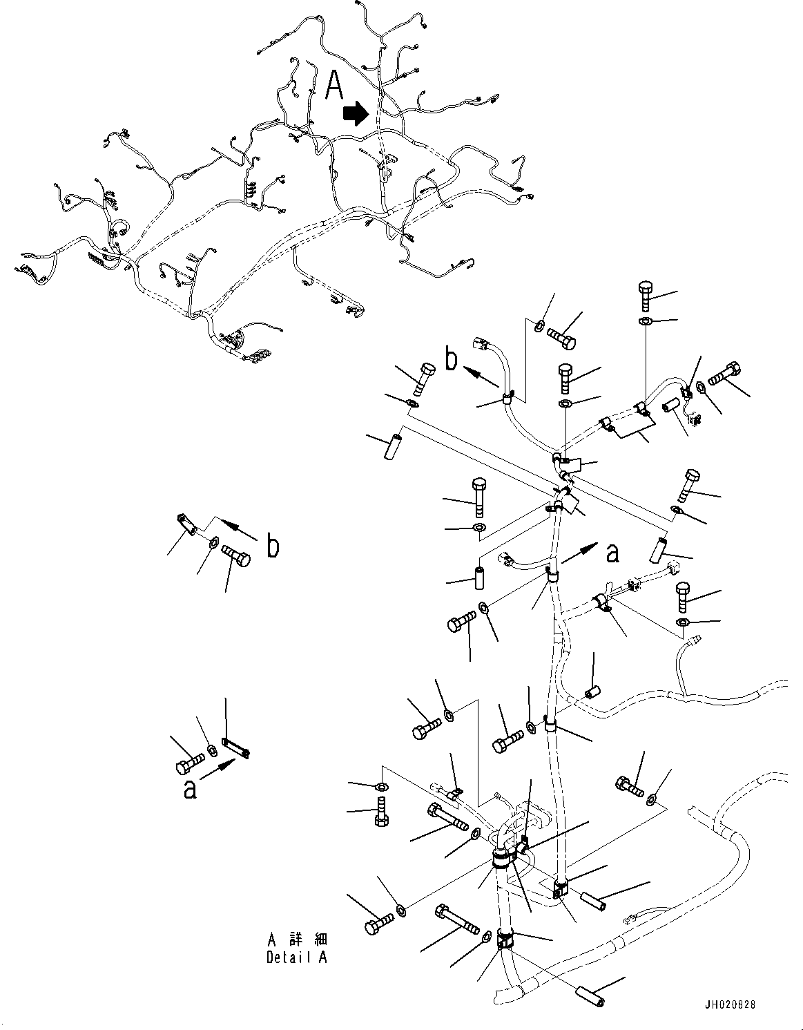 Komatsu parts book diagram for PC700LC-11 S/N 80013-UP: ELECTRIC WIRING HARNESS, MAIN WIRING HARNESS CLAMP (8/9)